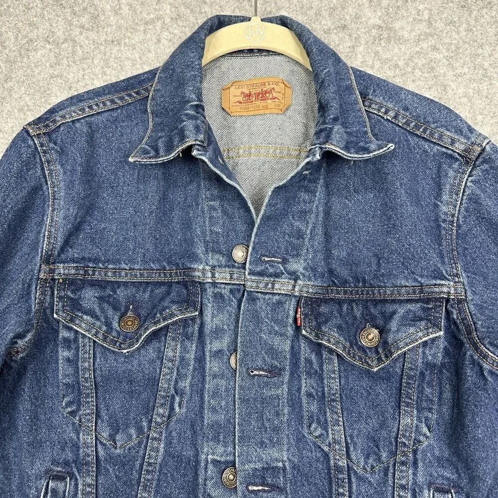 Vintage Levis Type III Trucker Jacket Mens  36R 4 Pockets 80s USA Made 70506*